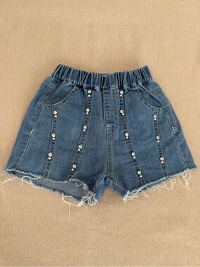 Doe A Dear Studded Denim Shorts